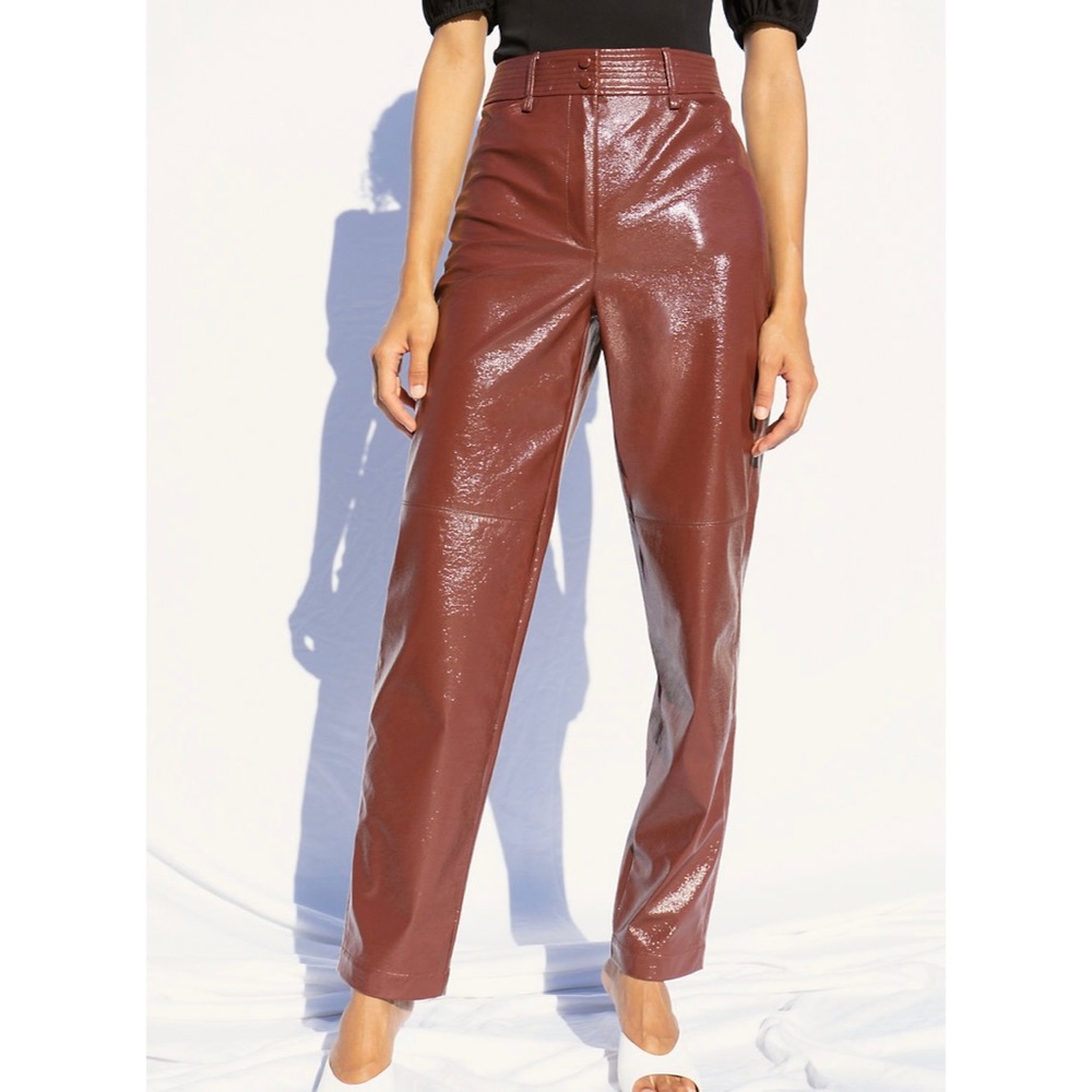 Wilfred Vegan Leather Funk Pants Size 8 Rust